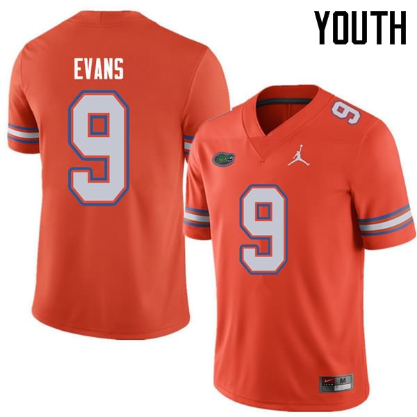 Youth NCAA Florida Gators Josh Evans #9 Stitched Authentic Jordan Brand Orange College Football Jersey UHN6765PU